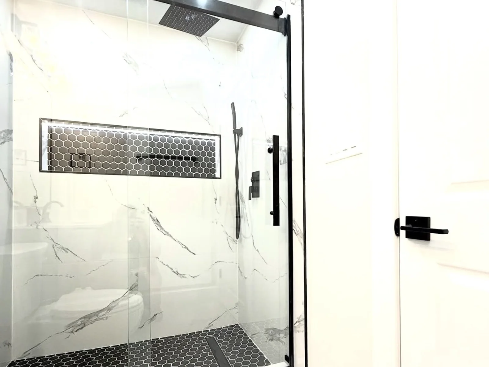 Finished bathroom remodel by MASB Construction in the Oklahoma City metro