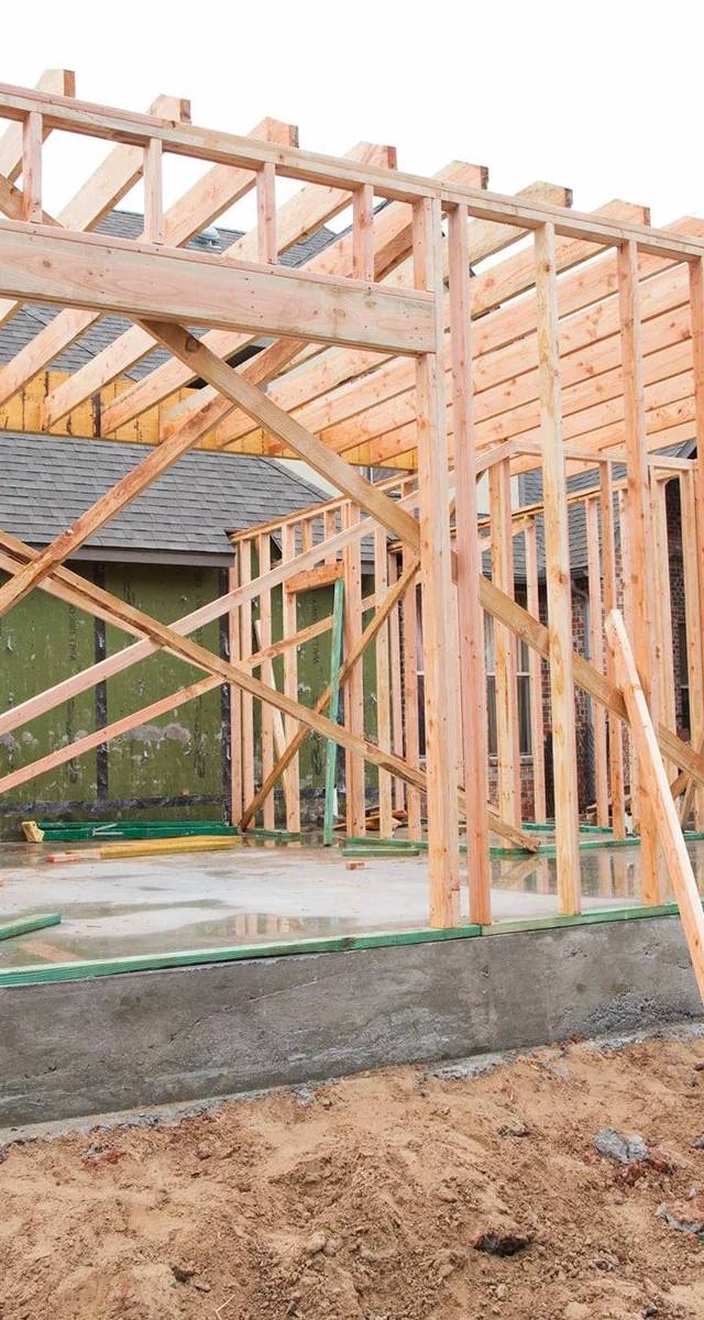 Interior room addition progress in Edmond by MASB Construction
