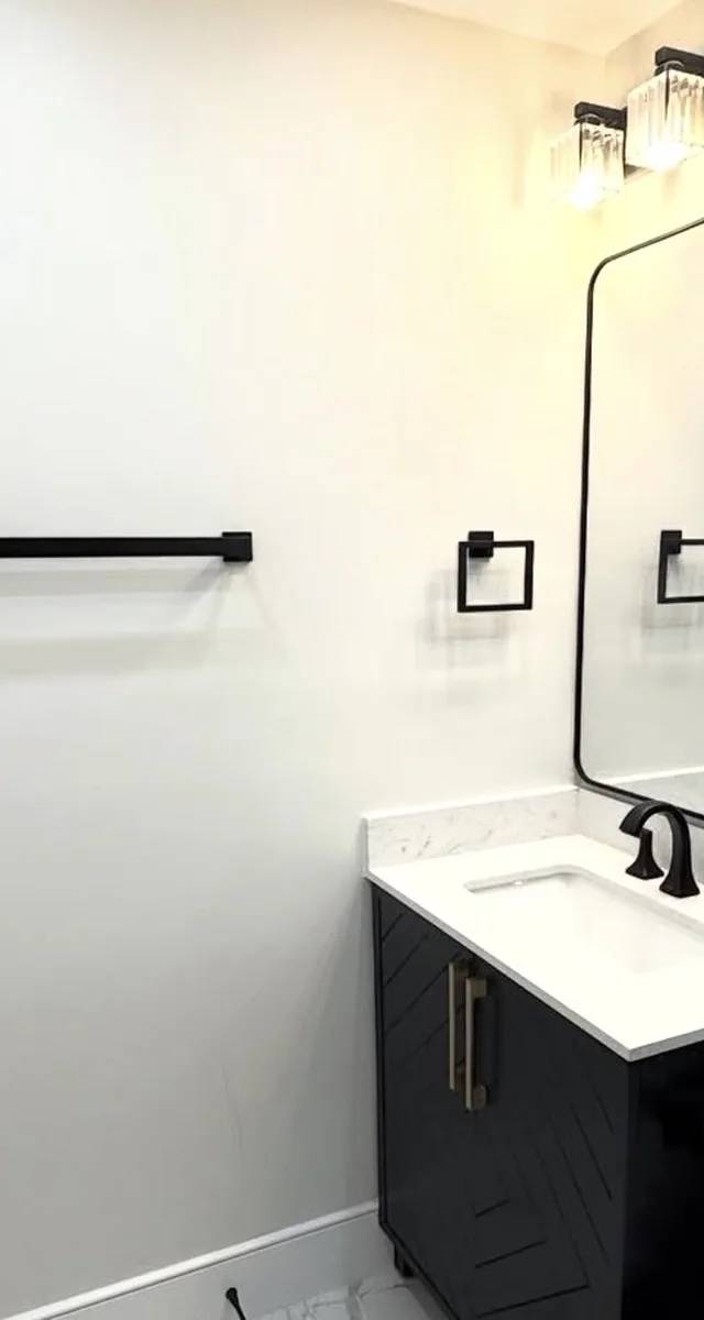 Finished custom bathroom renovation in Moore by MASB Construction