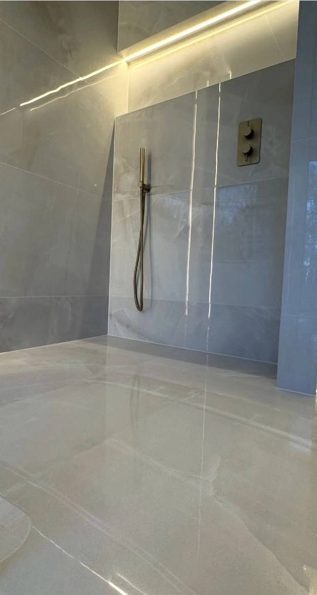 Modern spa bathroom renovation detail in Norman by MASB Construction