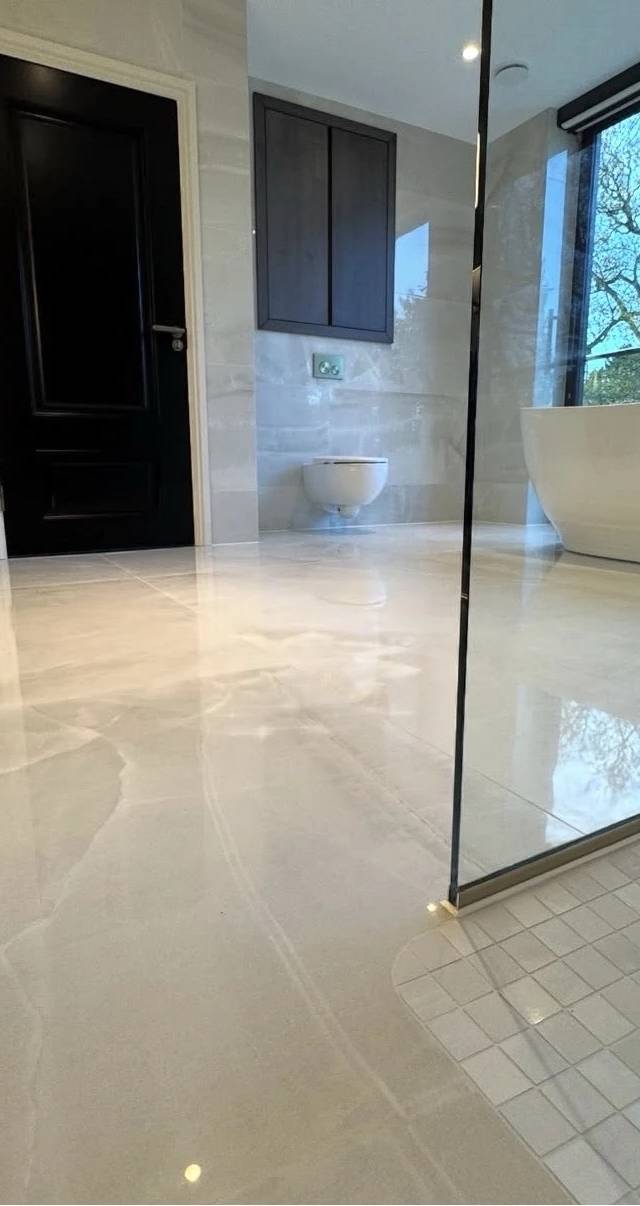 Norman bathroom remodel with custom tile by MASB Construction