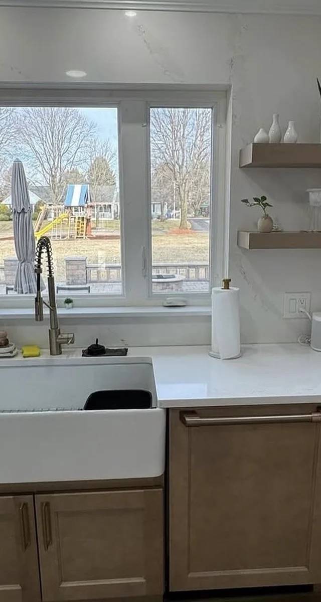 Premium kitchen cabinetry and countertop detail in Yukon by MASB Construction