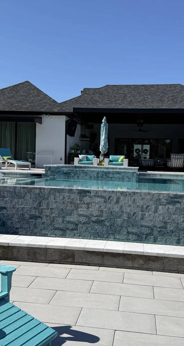 Custom concrete and hardscape detail in Edmond by MASB Construction